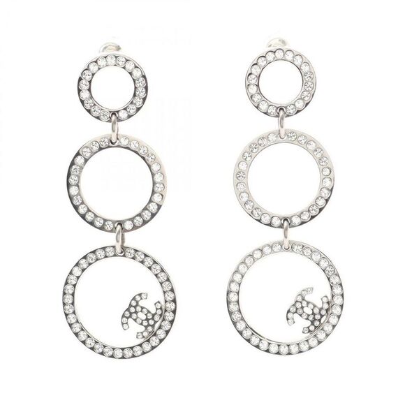 Pre Loved chanel Women metallic | silver Earrings - Picture 1 of 7